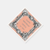 Viktorianischer Scroll Frame Napkin - Ton pink Serviette (Ecke)