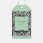 Viktorianischer Scrollrahmen - Elegantes Salbei gr Geschenkanhänger (Vorderseite)