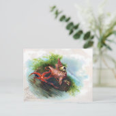 Viktorianischer Seestern und Muschel-Weihnachtsgru Postkarte (Stehend Vorderseite)