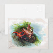 Viktorianischer Seestern und Muschel-Weihnachtsgru Postkarte (Vorne/Hinten)