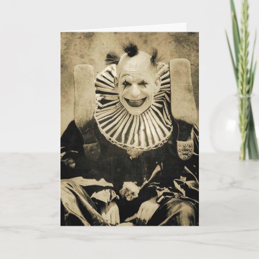 Viktorianischer, seltsamer Clown Lächeln Postkarte (Vorderseite)