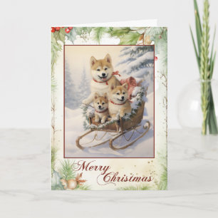 Viktorianischer Shiba Inu Welpe Weihnachten