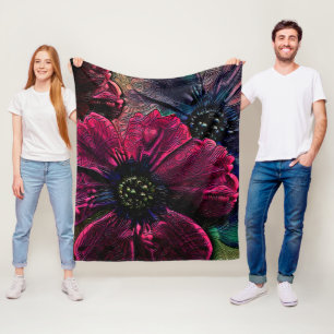 Viktorianischer Splendor: Exquisite Blumenmuster Fleecedecke