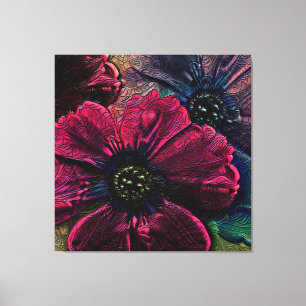 Viktorianischer Splendor: Exquisite Blumenmuster Leinwanddruck