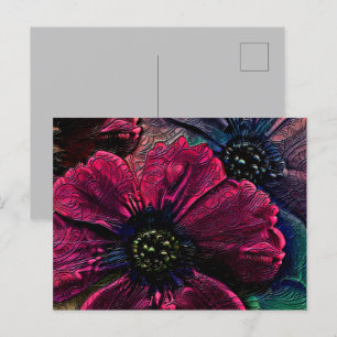Viktorianischer Splendor: Exquisite Blumenmuster Postkarte