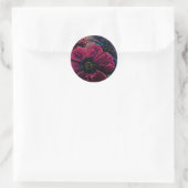 Viktorianischer Splendor: Exquisite Blumenmuster Runder Aufkleber (Tasche)