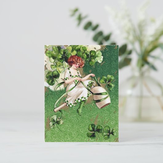 Viktorianischer St. Patrick's Day Postkarte (Stehend Vorderseite)