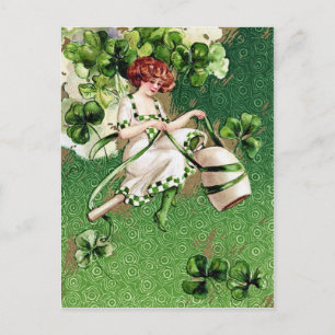 Viktorianischer St. Patrick's Day Postkarte
