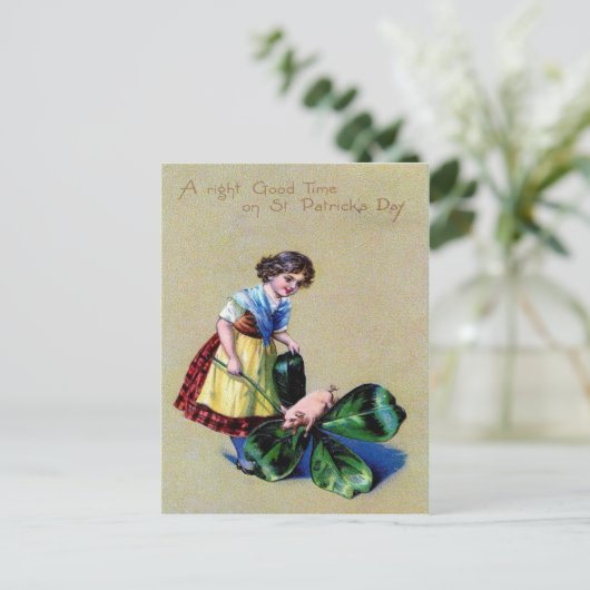 Viktorianischer St. Patrick's Day Postkarte (Stehend Vorderseite)