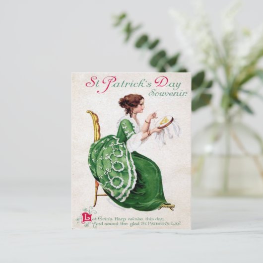 Viktorianischer St. Patrick's Day Postkarte (Stehend Vorderseite)