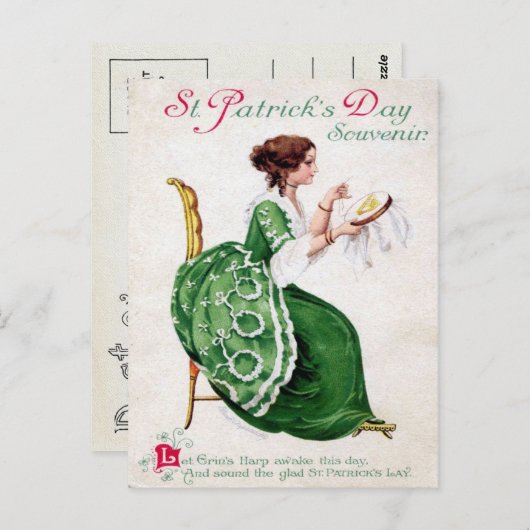 Viktorianischer St. Patrick's Day Postkarte (Vorne/Hinten)
