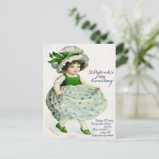 Viktorianischer St. Patrick's Day Postkarte (Stehend Vorderseite)