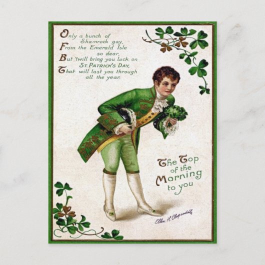 Viktorianischer St. Patrick's Day Postkarte (Vorderseite)