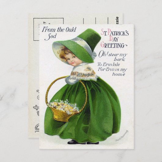 Viktorianischer St. Patrick's Day Postkarte (Vorne/Hinten)
