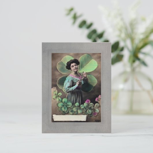 Viktorianischer St. Patrick's Day Postkarte (Stehend Vorderseite)