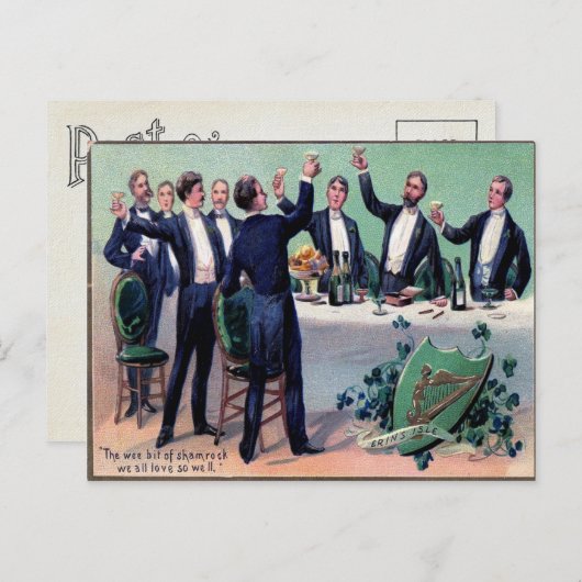 Viktorianischer St. Patrick's Day Postkarte (Vorne/Hinten)