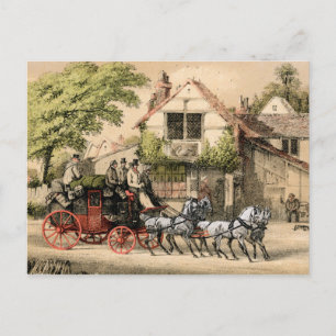 viktorianischer Stagecoach aus dem 19. Jahrhundert Postkarte