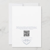 Viktorianischer Staubblauer QR-Code-Blumenhochzeit Einladung (Rückseite)
