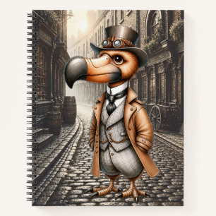 Viktorianischer Steampunk-Dodo in einer Londoner G Notizblock