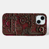 Viktorianischer Steampunk Gear Burgundy Red Case-Mate iPhone Hülle (Rückseite (Horizontal))