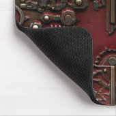Viktorianischer Steampunk Gear Burgundy Red Mousepad (Ecke)