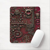 Viktorianischer Steampunk Gear Burgundy Red Mousepad (Mit Mouse)