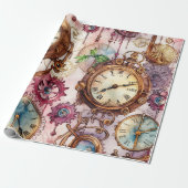 Viktorianischer Steampunk Geschenkpapier (Ungerollt)