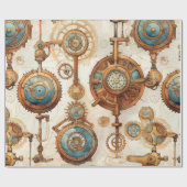 Viktorianischer Steampunk Geschenkpapier (Flach)
