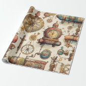 Viktorianischer Steampunk Geschenkpapier (Ungerollt)