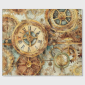 Viktorianischer Steampunk Geschenkpapier (Flach)