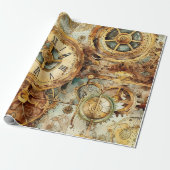 Viktorianischer Steampunk Geschenkpapier (Ungerollt)