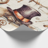 Viktorianischer Steampunk Geschenkpapier (Ecke)
