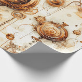 Viktorianischer Steampunk Geschenkpapier (Ecke)