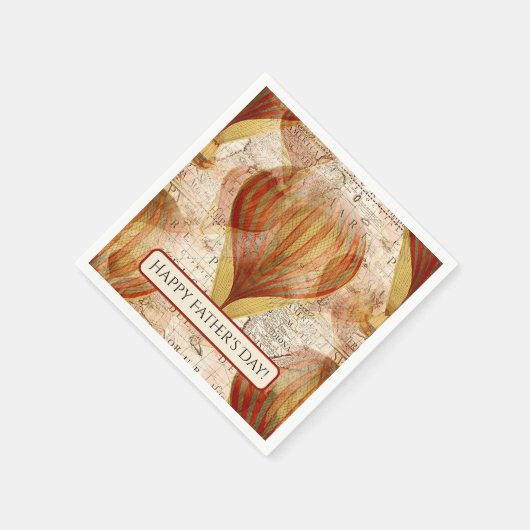 Viktorianischer Steampunk-Heißluftballon Vatertag Serviette (Ecke)
