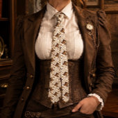 Viktorianischer Steampunk-Hut und Uhrwerk-Muster Krawatte