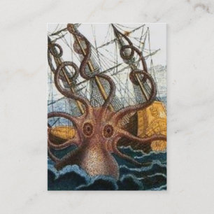 Viktorianischer Steampunk-Kraken-Oktopus-Meereskre Visitenkarte