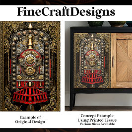 Viktorianischer Steampunk-Motor G8 Dekoupage Seidenpapier