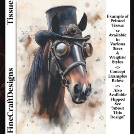 Viktorianischer Steampunk-Stallion-Pferd DF2R-Deco Seidenpapier