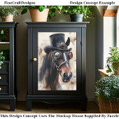 Viktorianischer Steampunk-Stallion-Pferd DF2R-Deco Seidenpapier