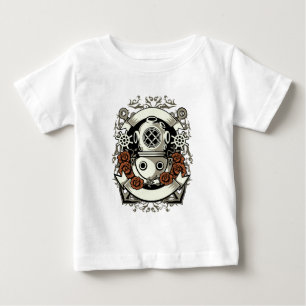 Viktorianischer Steampunk Tiefsee-Taucher rote Ros Baby T-shirt
