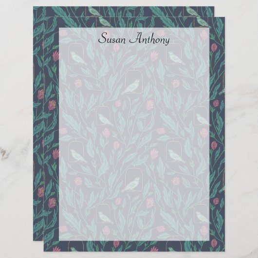 Viktorianischer Steampunk-Vintager Vogel im Garten (Vorne/Hinten)