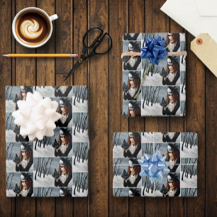 Viktorianischer Steampunk Winter Libelle Schlüssel Geschenkpapier Set