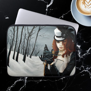 Viktorianischer Steampunk Winter Libelle Schlüssel Laptopschutzhülle