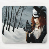 Viktorianischer Steampunk Winter Libelle Schlüssel Mousepad (Vorne)