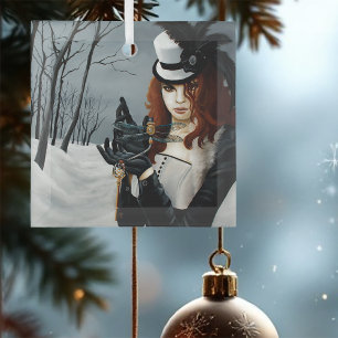 Viktorianischer Steampunk Winter Libelle Schlüssel Ornament Aus Glas