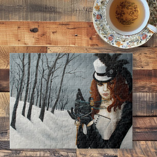 Viktorianischer Steampunk Winter Libelle Schlüssel Puzzle