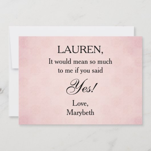 Viktorianischer Stil Cameo wird mein Blumenmädchen Einladung (Rückseite)