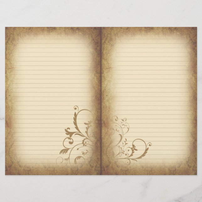 Viktorianischer Stil Geblüht Zeitschriftenpapier (Vorderseite)