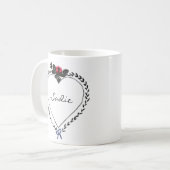 Viktorianischer Stil Herz Dark Academia Benutzerna Kaffeetasse (Vorderseite Links)