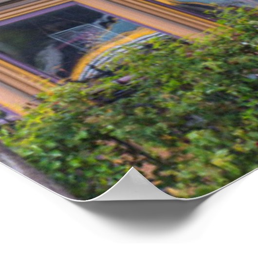 Viktorianischer Stil mit blühenden Gummi-Rahmen Poster (Ecke)